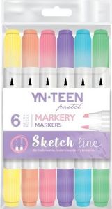 Interdruk Marker Sketch Line Pastel 6 kolorów YN TEEN 1