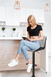 Sofotel Hoker barowy z oparciem Castel czarno-szary 8