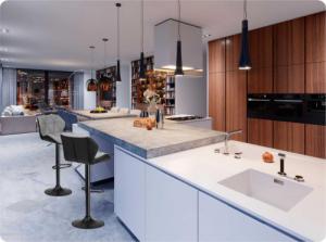 Sofotel Hoker barowy z oparciem Castel czarno-szary 9