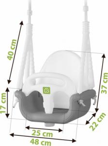 Huśtawka Ricokids Huśtawka kubełkowa 3w1 szaro-biała 6
