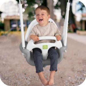 Huśtawka Ricokids Huśtawka kubełkowa 3w1 szaro-biała 7