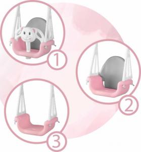 Huśtawka Ricokids Huśtawka kubełkowa Miś 3w1 Ricokids różowa 3