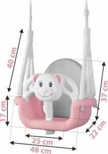 Huśtawka Ricokids Huśtawka kubełkowa Miś 3w1 Ricokids różowa 6