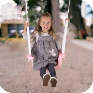 Huśtawka Ricokids Huśtawka kubełkowa Miś 3w1 Ricokids różowa 7