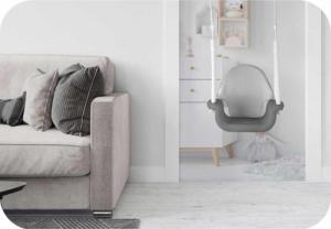 Huśtawka Ricokids Huśtawka kubełkowa Słonik 3w1 szaro-biała 8