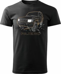 Topslang Koszulka z samochodem Mitsubishi Pajero Jeep 4x4 męska czarna REGULAR M 1