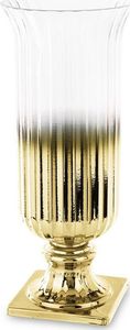 Art-Pol Szklany wazon ryflowany złote ombre H: 37 cm 1