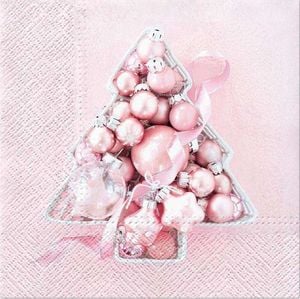 Art-Pol Pl Serwetki Pink Baubles Tree 1