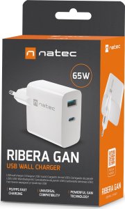 Ładowarka Natec Ładowarka Natec Ribera 1x USB-A 1x USB-C 3.25 A (NUC-2144) + Kabel USB-C 2m 23