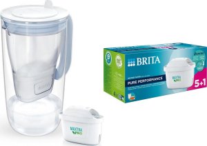 Dzbanek filtrujący Brita Glass 2,5L niebieski + 7 wkładów Maxtra Pro Pure Performance 1