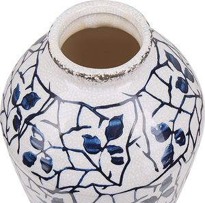 Shumee Wazon na kwiaty 22 cm biały z niebieskim MALLIA 2