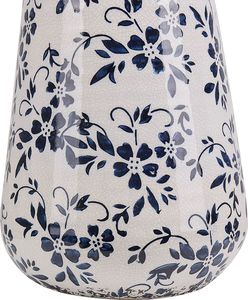 Shumee Wazon na kwiaty 25 cm biały z niebieskim MARONEIA 3
