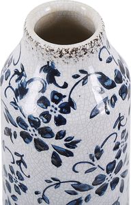 Shumee Wazon na kwiaty 30 cm biały z niebieskim MULAI 2