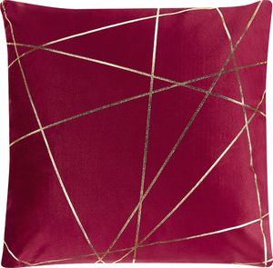 Shumee Zestaw 2 welurowych poduszek dekoracyjnych geometryczny wzór 45 x 45 cm czerwony PINUS 2
