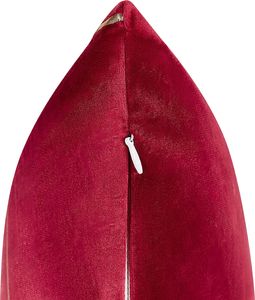 Shumee Zestaw 2 welurowych poduszek dekoracyjnych geometryczny wzór 45 x 45 cm czerwony PINUS 4