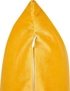 Shumee Zestaw 2 welurowych poduszek dekoracyjnych geometryczny wzór 45 x 45 cm żółty PINUS 4