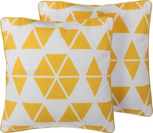 Shumee Zestaw 2 poduszek dekoracyjnych w trójkąty 45 x 45 cm żółty PANSY 1