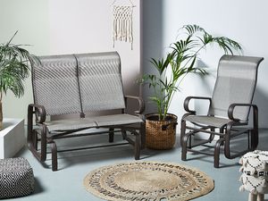 Shumee Krzesło ogrodowe bujane brązowe BORGIO 2