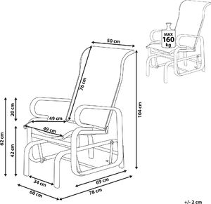 Shumee Krzesło ogrodowe bujane brązowe BORGIO 9