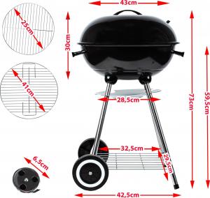Maltec GM6000 Grill ogrodowy węglowy 41 cm x 41 cm 6