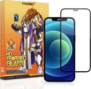 Kingxbar Kingxbar 2.5D Tempered Glass Wytrzymałe Szkło Hartowane 9H Na Cały Ekran Z Ramką Iphone 12 Mini Czarny (Case Friendly) 1