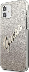 Guess Guess Guhcp12Spcuglsgo Iphone 12 Mini 5,4" Złoty/Gold Hardcase Glitter Gradient Script 2