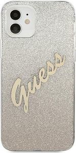 Guess Guess Guhcp12Spcuglsgo Iphone 12 Mini 5,4" Złoty/Gold Hardcase Glitter Gradient Script 3