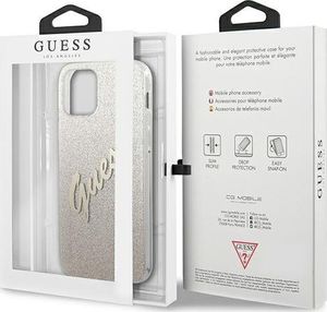 Guess Guess Guhcp12Spcuglsgo Iphone 12 Mini 5,4" Złoty/Gold Hardcase Glitter Gradient Script 8
