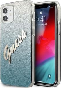 Guess Guess Guhcp12Spcuglsbl Iphone 12 Mini 5,4" Niebieski/Blue Hardcase Glitter Gradient Script 1