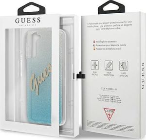 Guess Guess Guhcs21Mpcuglsbl S21+ G996 Niebieski/Blue Hardcase Glitter Gradient Script 8