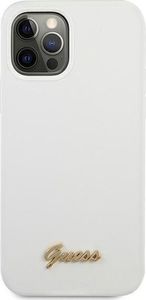 Guess Guess Guhcp12Llslmgwh Iphone 12 Pro Max 6,7" Biały/White Hardcase Metal Logo Script 3