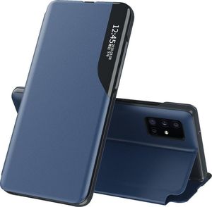 Hurtel Eco Leather View Case Elegancki Futerał Etui Z Klapką I Funkcją Podstawki Huawei P40 Pro Niebieski 1