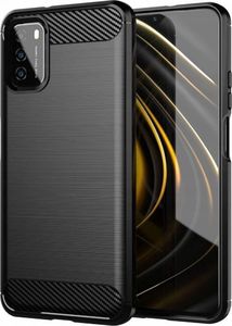 Hurtel Carbon Case Elastyczne Etui Pokrowiec Xiaomi Poco M3 Czarny 1
