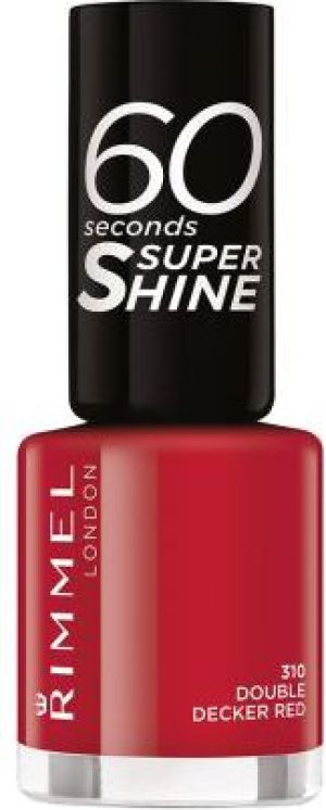 Rimmel  lakier 60 Seconds Super Shine Nail Polish 8ml 310 Double Decker Red 1