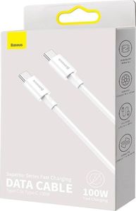 Kabel USB Baseus USB-C - USB-C 2 m Biały (BSU2861WHT) 4