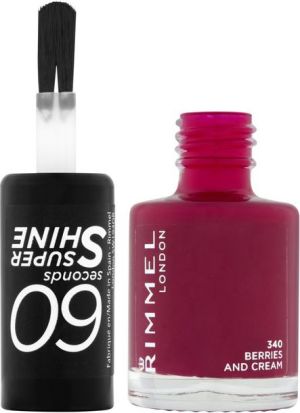 Rimmel  60 Seconds Super Shine Nail Polish Lakier do paznokci 340 Berries And Cream 8ml 2