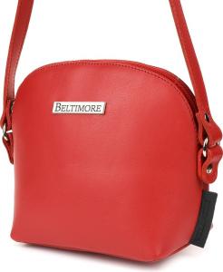 Beltimore Czerwona mała damska torebka skórzana pasek Beltimore N22 1