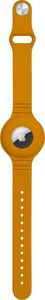 Hurtel Silikonowe elastyczne etui opaska na rękę nadgarstek zawieszka case do lokalizatora Apple AirTag pomarańczowy 1