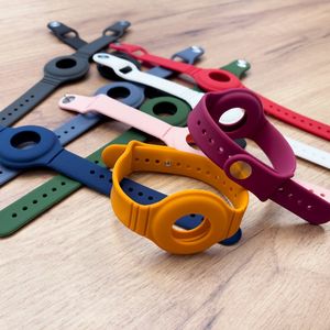 Hurtel Silikonowe elastyczne etui opaska na rękę nadgarstek zawieszka case do lokalizatora Apple AirTag zielony 5
