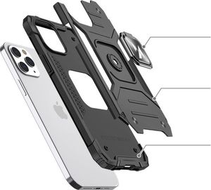 Wozinsky Wozinsky Ring Armor pancerne hybrydowe etui pokrowiec + magnetyczny uchwyt iPhone 13 srebrny 3
