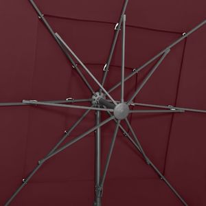 vidaXL 4-poziomowy parasol na aluminiowym słupku, bordowy, 250x250 cm 2