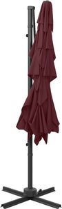 vidaXL 4-poziomowy parasol na aluminiowym słupku, bordowy, 250x250 cm 6