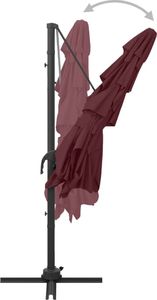 vidaXL 4-poziomowy parasol na aluminiowym słupku, bordowy, 250x250 cm 7