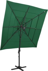 vidaXL 4-poziomowy parasol na aluminiowym słupku, zielony, 250x250 cm 1