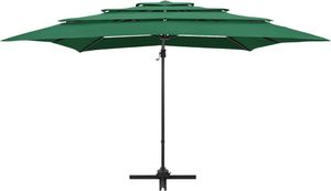 vidaXL 4-poziomowy parasol na aluminiowym słupku, zielony, 250x250 cm 3
