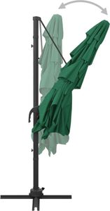 vidaXL 4-poziomowy parasol na aluminiowym słupku, zielony, 250x250 cm 7