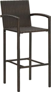 vidaXL 5-cz. zestaw mebli barowych z podłokietnikami, rattan PE, brąz 4