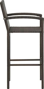 vidaXL 5-cz. zestaw mebli barowych z podłokietnikami, rattan PE, brąz 6