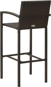 vidaXL 5-cz. zestaw mebli barowych z podłokietnikami, rattan PE, brąz 7