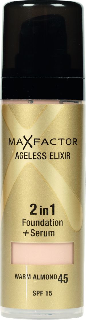 MAX FACTOR Ageless Elixir 2in1 Foundation+Serum SPF15 podkład do twarzy 45 Warm Almond 30ml 1